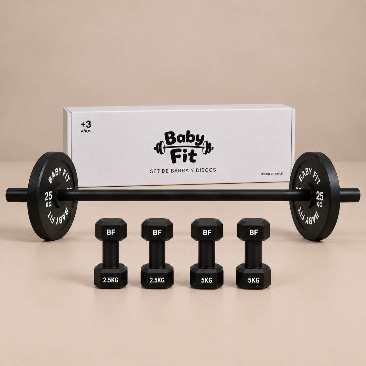 Pack de pesas para niños Baby Fit | 25 KG + Mancuernas