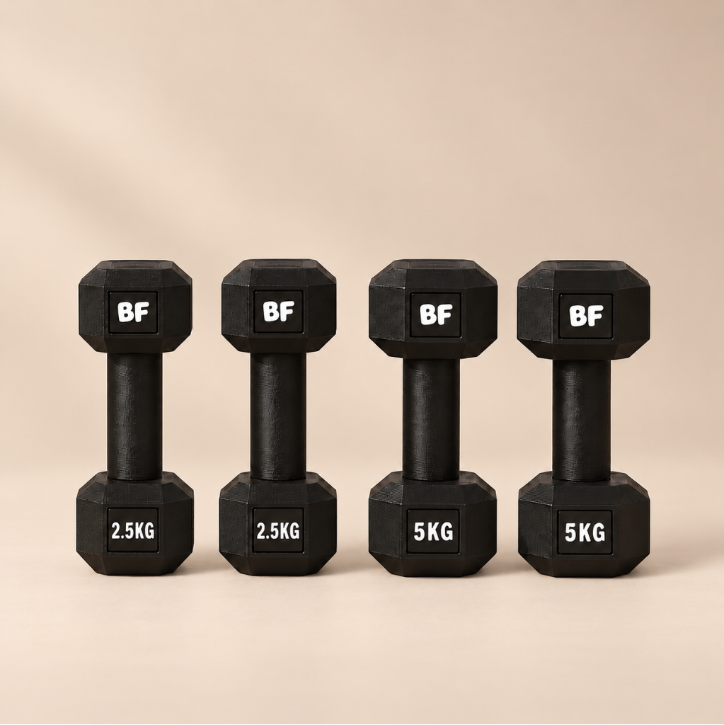 Set de mancuernas para niños Baby Fit de 2,5 y 5 KG en color negro